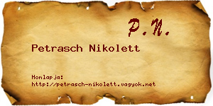 Petrasch Nikolett névjegykártya
